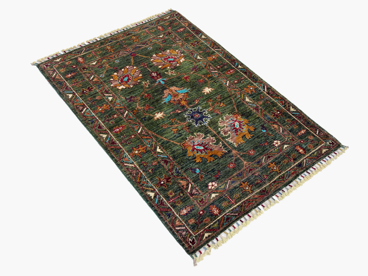 Sultani Green Rug 1.30m x 0.80m