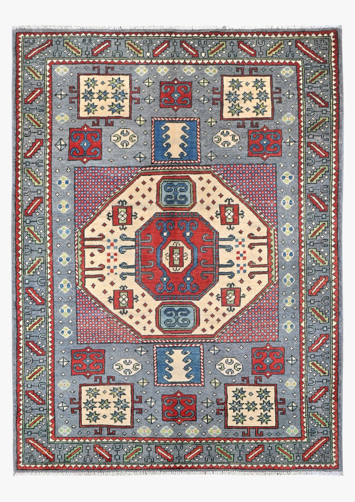 Kazak Grey Rug 1.65m x 1.25m