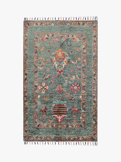 Sultani Green Rug 1.30m x 0.87m