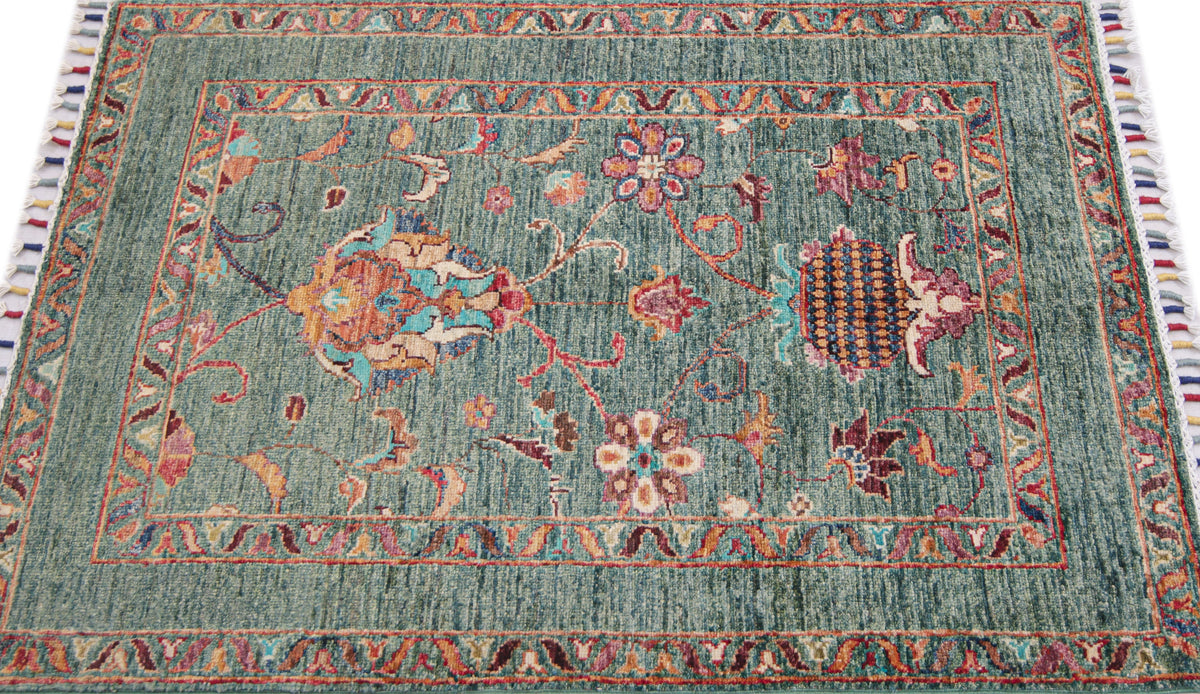 Sultani Green Rug 1.30m x 0.87m