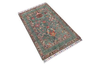 Sultani Green Rug 1.30m x 0.87m