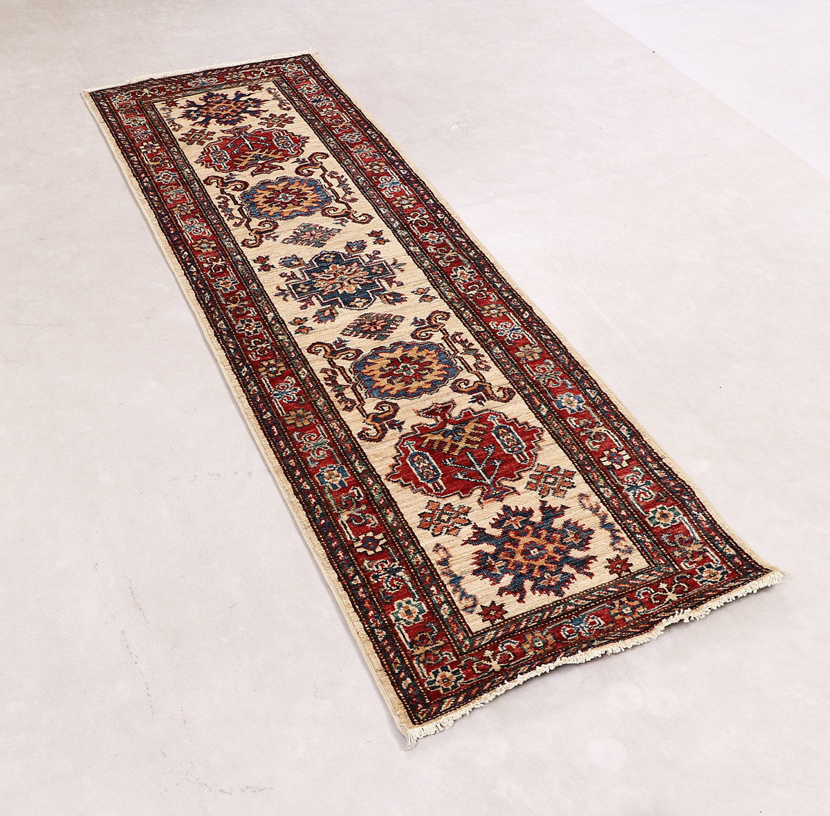 Supreme Kazak Ivory Rug 1.95m x 0.62m