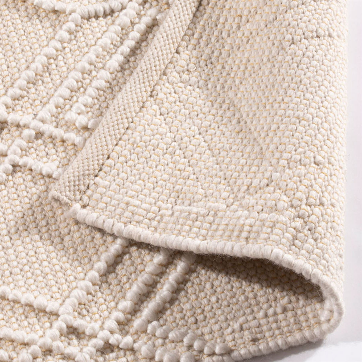 Blenheim Diamond 100% Pet 120x170cm Cream Rug - Esselle Home