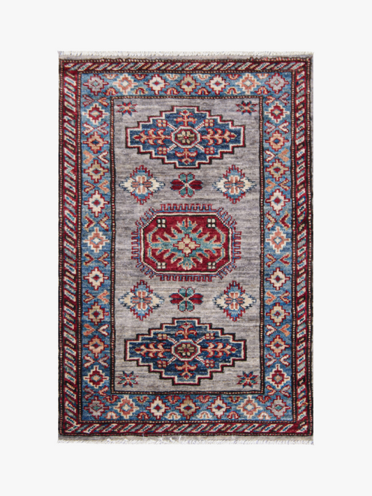 Supreme Kazak Grey Rug 0.86m x 0.57m