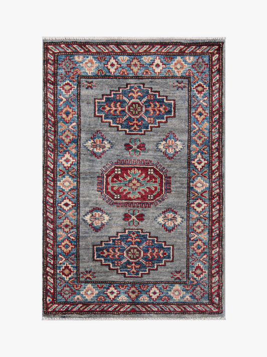 Supreme Kazak Grey Rug 0.89m x 0.58m