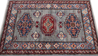 Supreme Kazak Grey Rug 0.89m x 0.58m