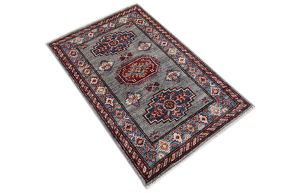 Supreme Kazak Grey Rug 0.89m x 0.58m