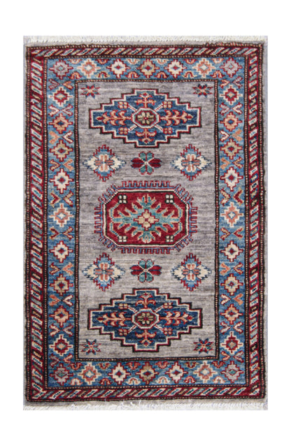 Supreme Kazak Grey Rug 0.86m x 0.57m