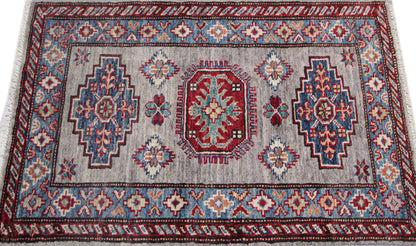 Supreme Kazak Grey Rug 0.86m x 0.57m