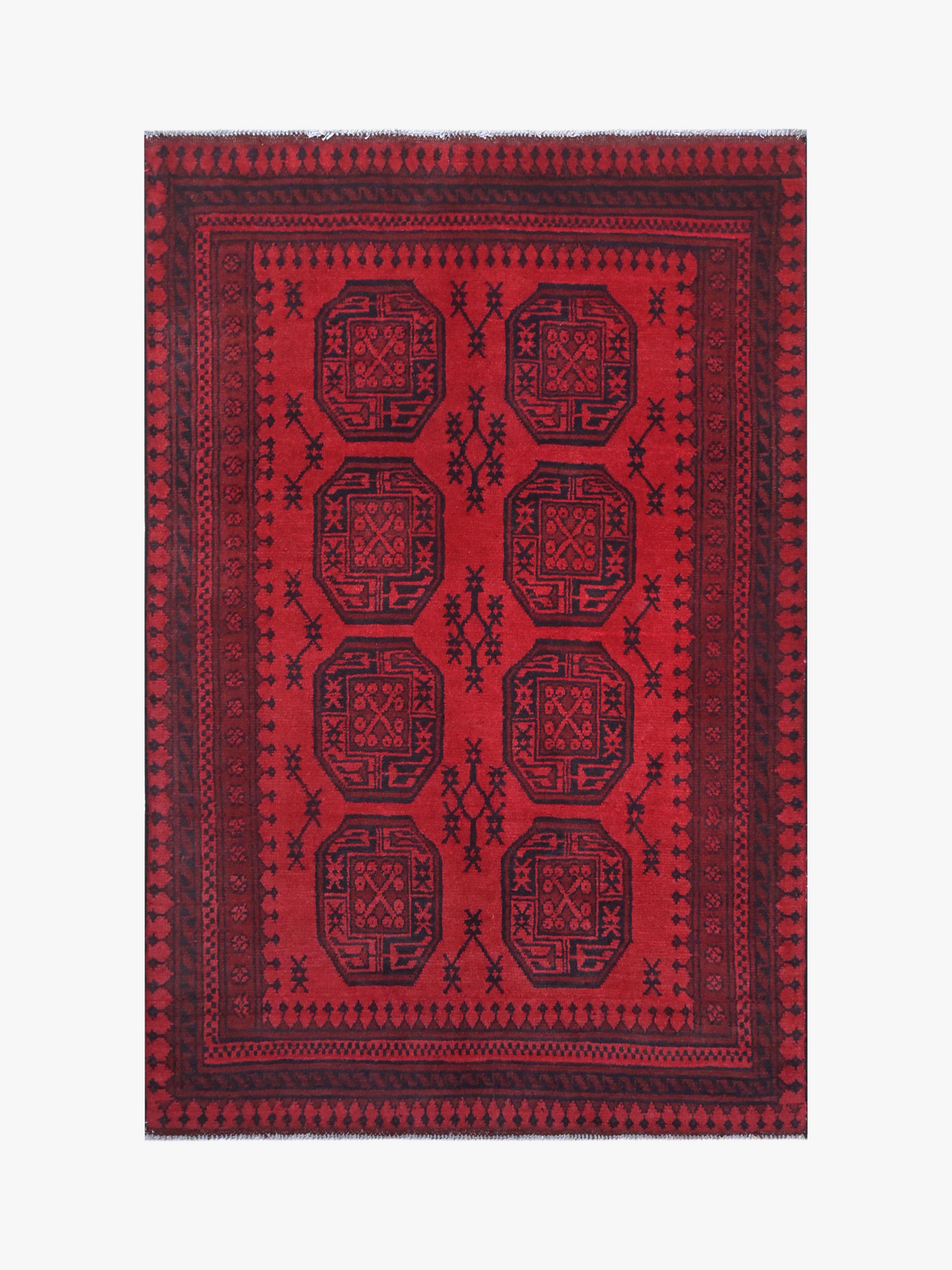 Red Afghan Rug 1.80m x 1.15m