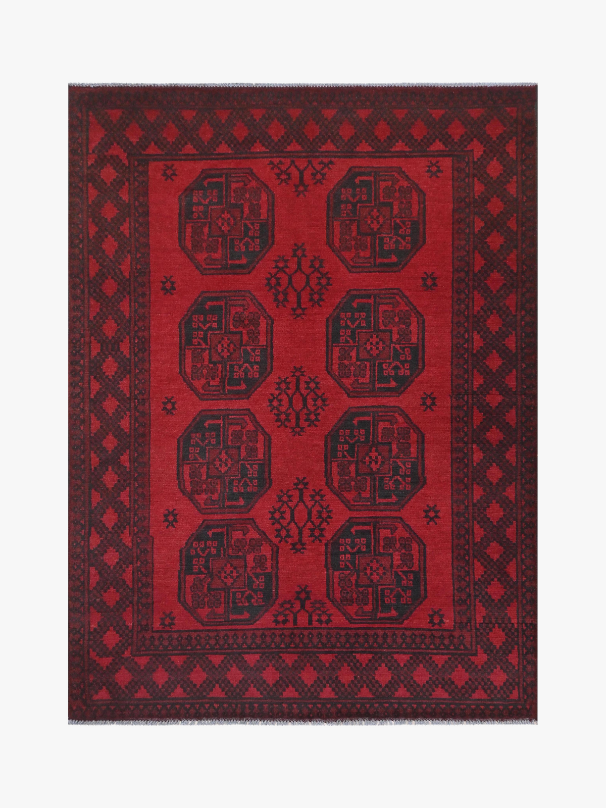 Red Afghan Rug 1.71m x 1.21m