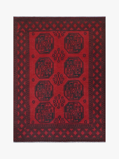 Red Afghan Rug 1.71m x 1.21m