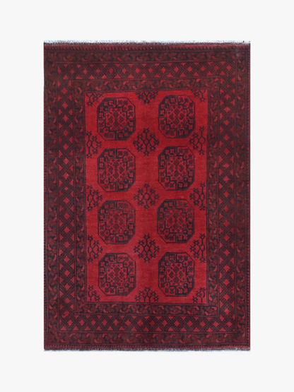 Red Afghan Rug 1.76m x 1.32m