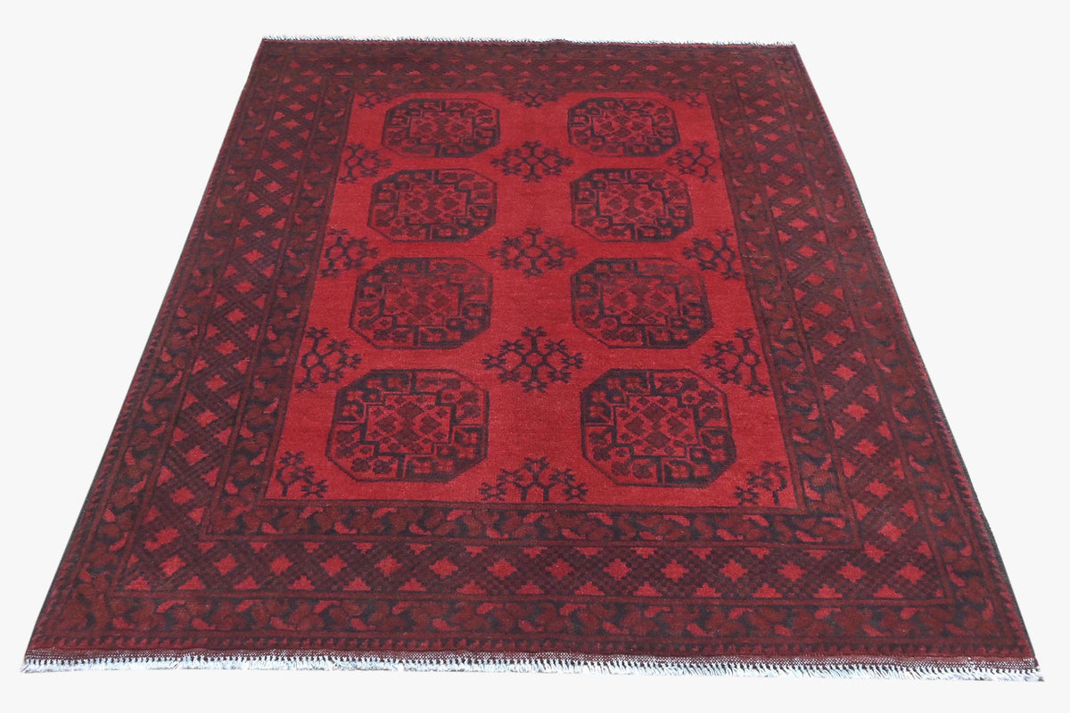 Red Afghan Rug 1.76m x 1.32m