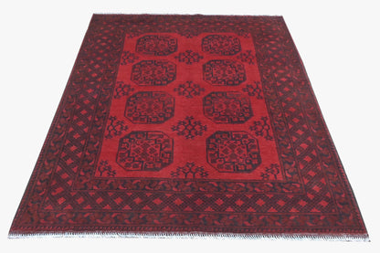 Red Afghan Rug 1.76m x 1.32m