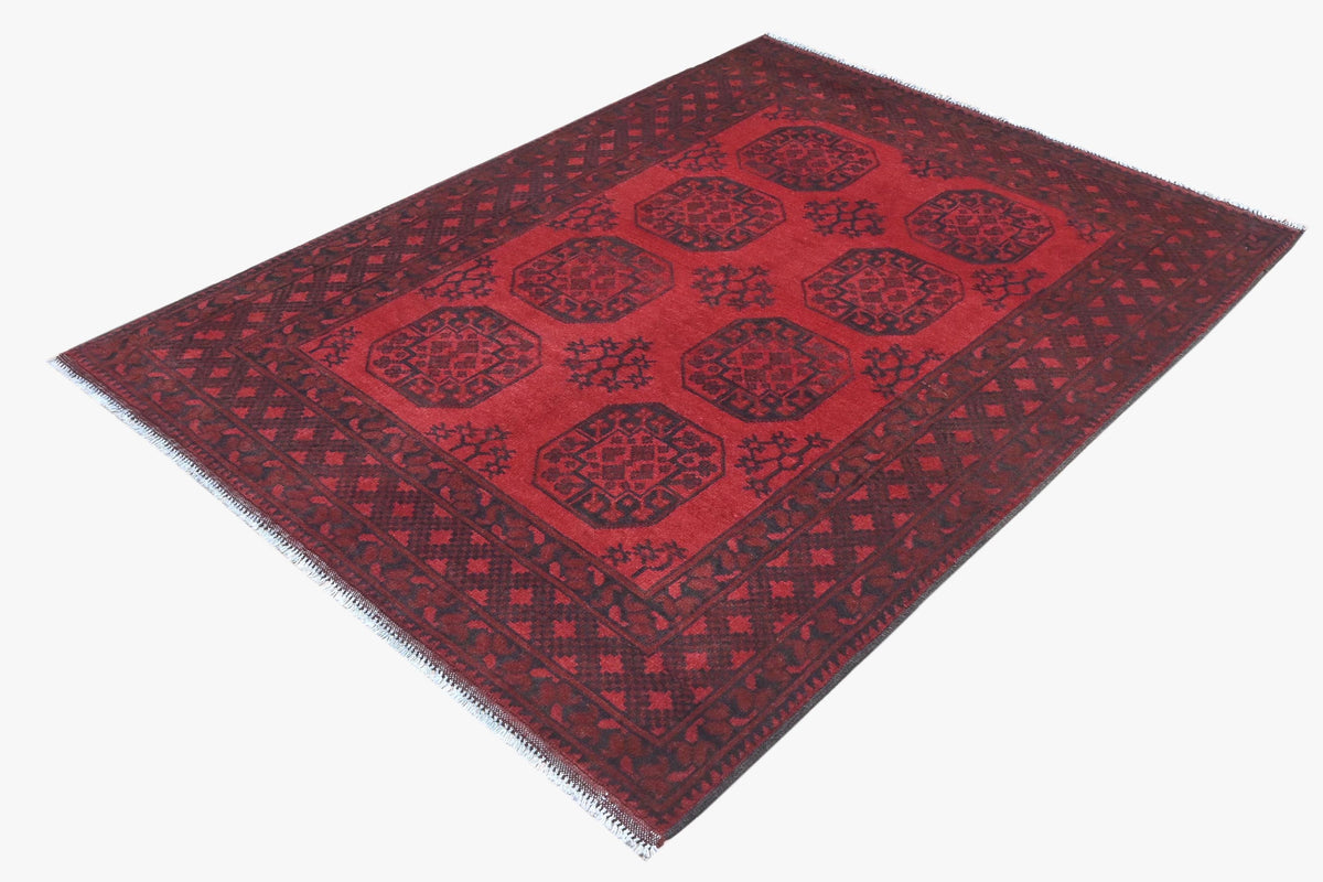 Red Afghan Rug 1.76m x 1.32m