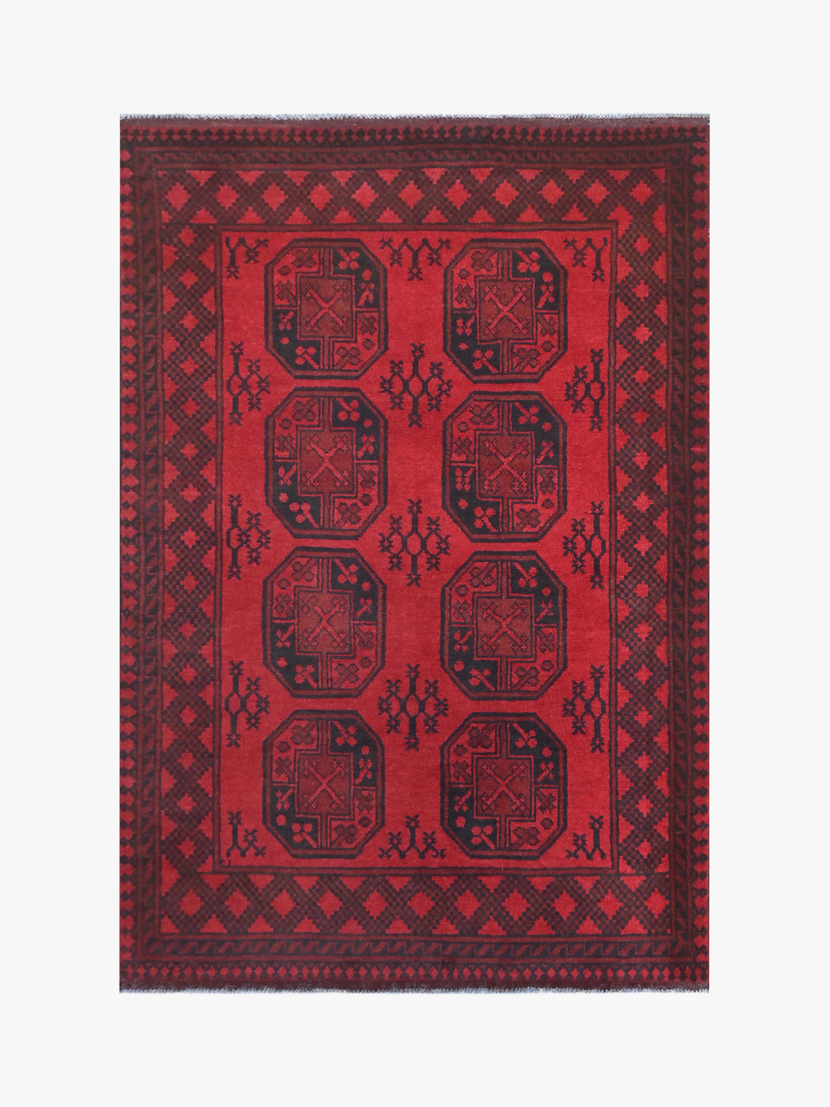 Red Afghan Rug 1.89m x 1.28m