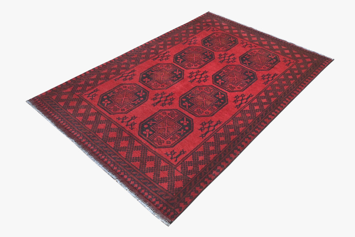 Red Afghan Rug 1.89m x 1.28m