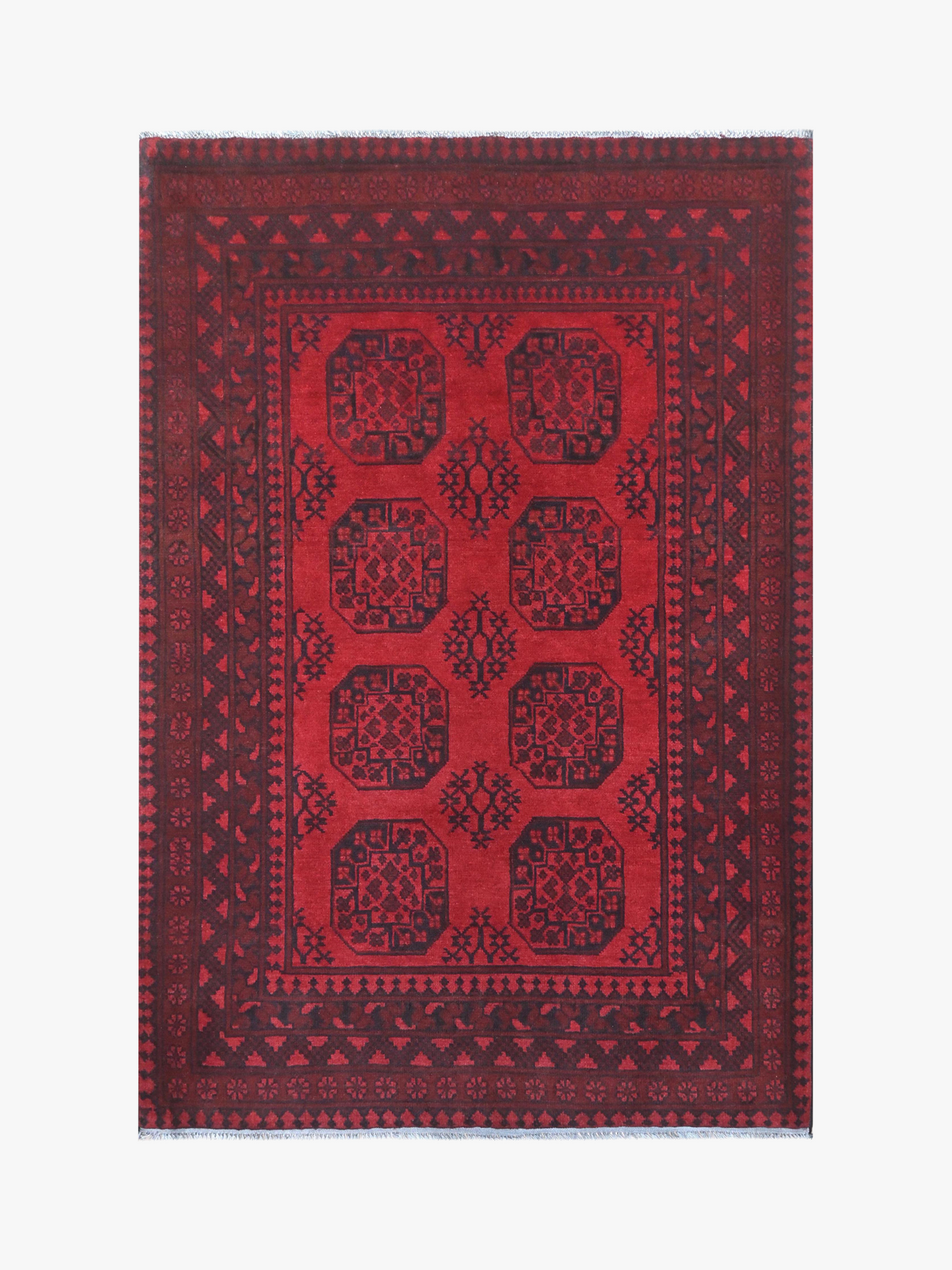 Red Afghan Rug 1.90m x 1.26m