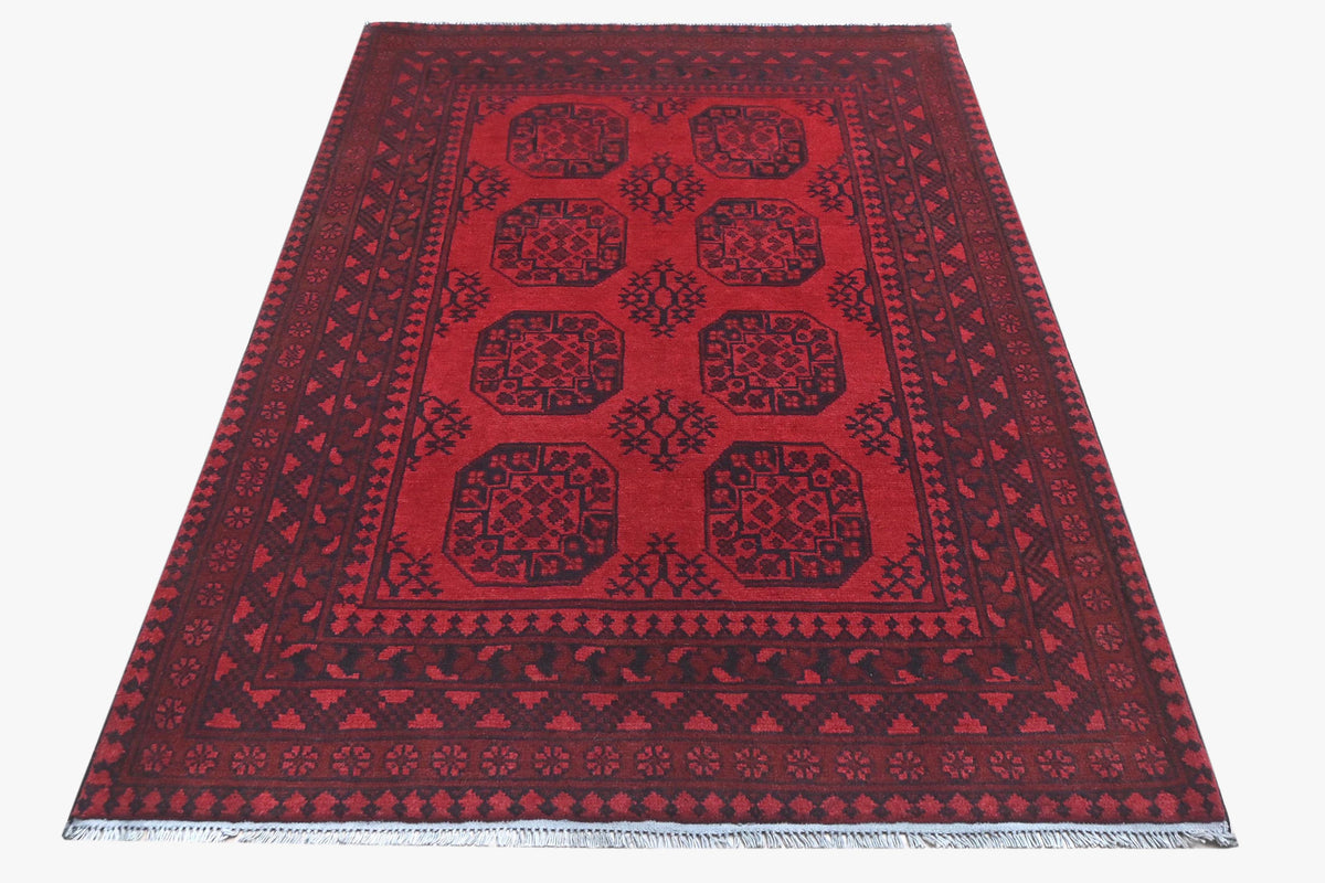 Red Afghan Rug 1.90m x 1.26m