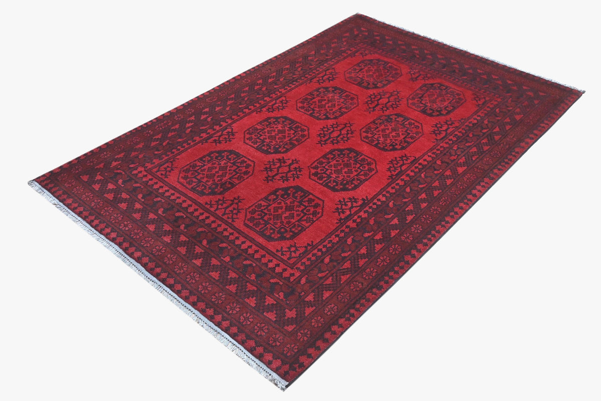 Red Afghan Rug 1.90m x 1.26m