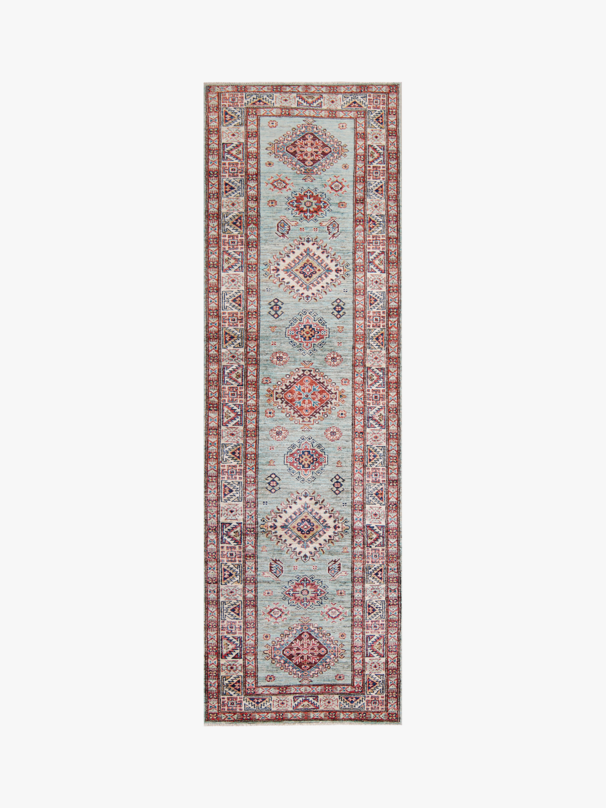 Supreme Kazak Green Rug 2.57m x 0.76m
