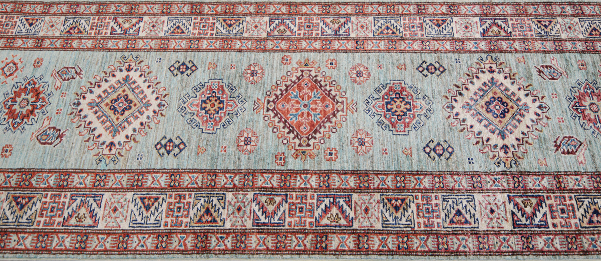Supreme Kazak Green Rug 2.57m x 0.76m