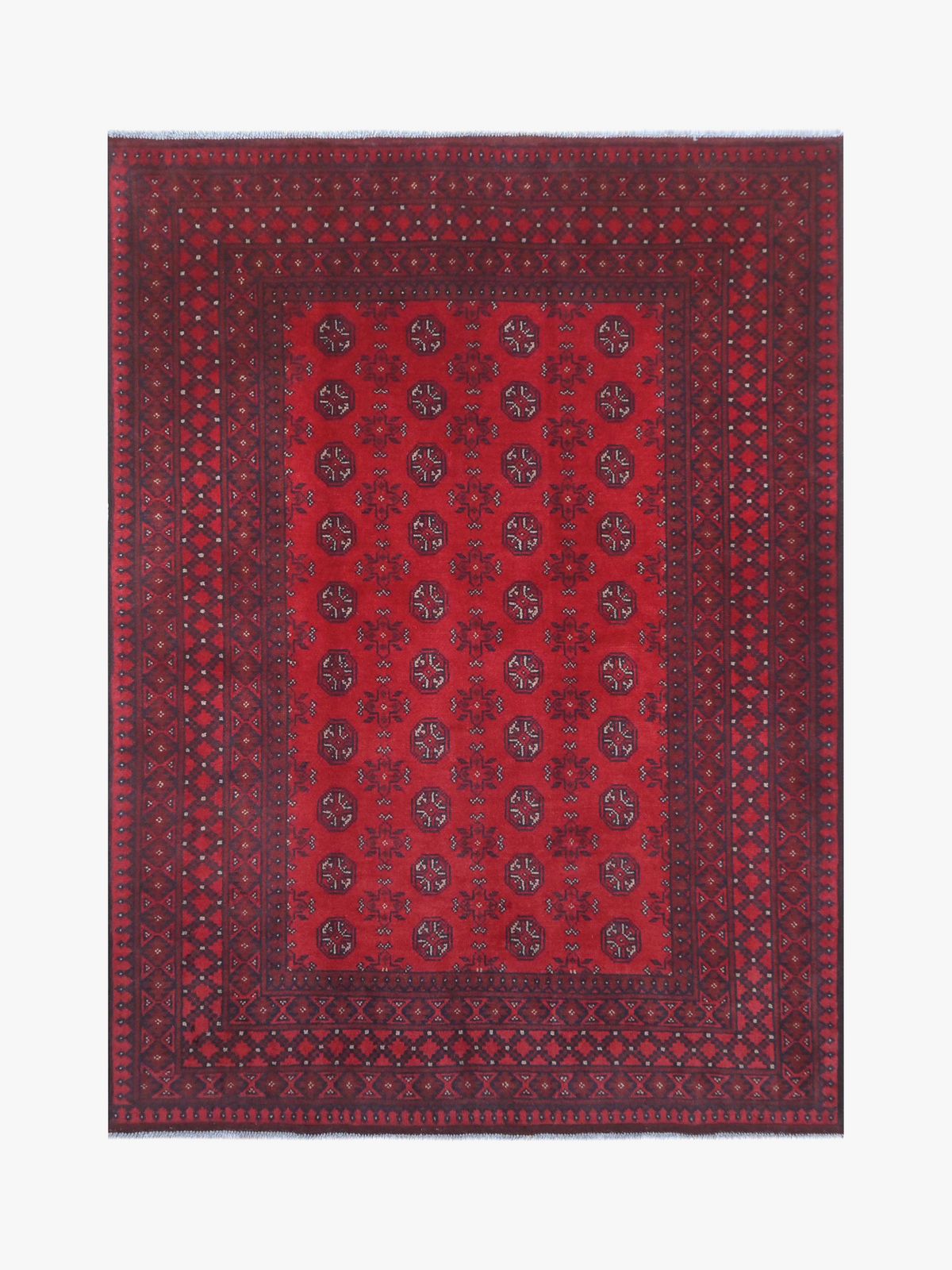 Red Afghan Rug 2.27m x 1.68m