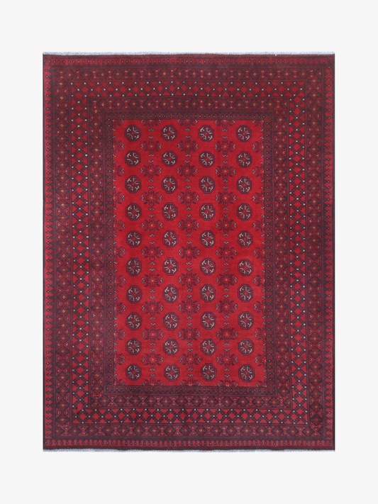 Red Afghan Rug 2.27m x 1.68m