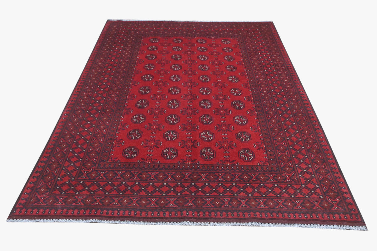 Red Afghan Rug 2.27m x 1.68m