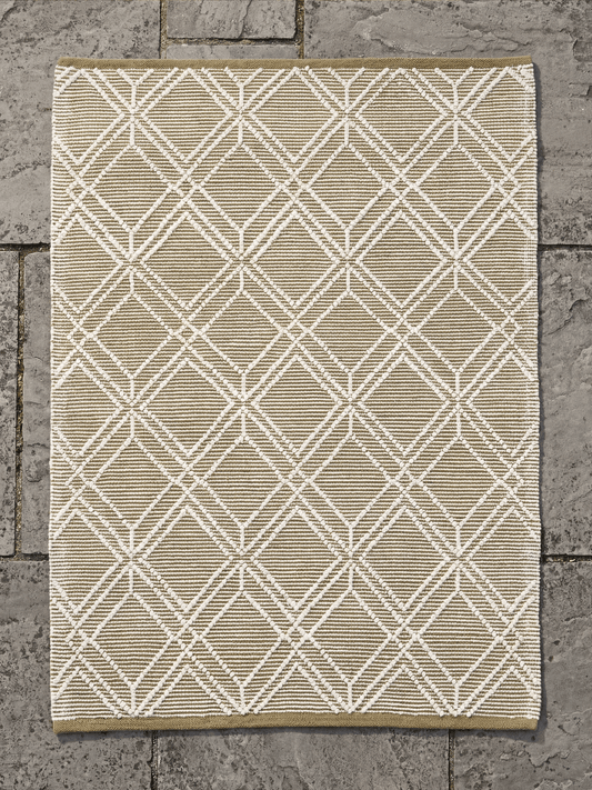 Blenheim Diamond 100% Pet 160x230cm Olive Rug - Esselle Home