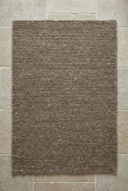 Delilah Mottled Wool Pebble Taupe Rug 200x290cm - Esselle Home