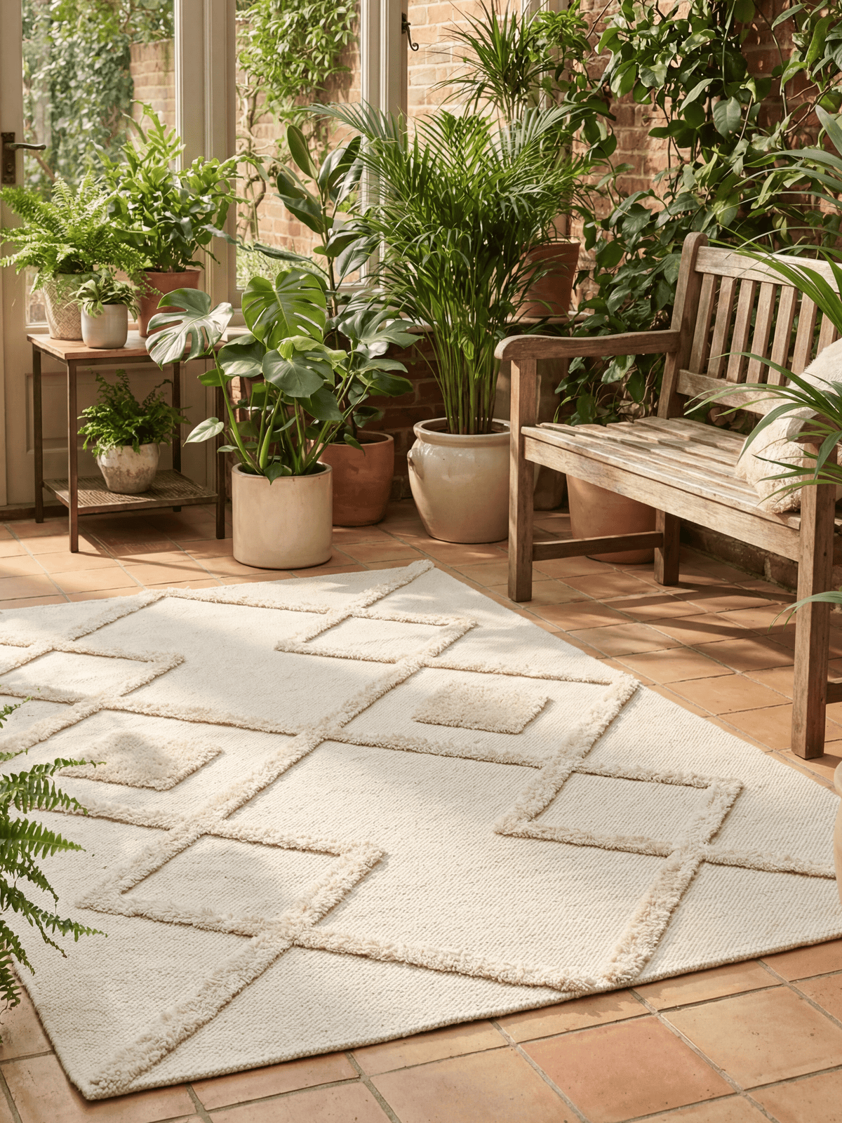 Windsor Geo Tufted Cream Rug 120x170cm - Esselle Home
