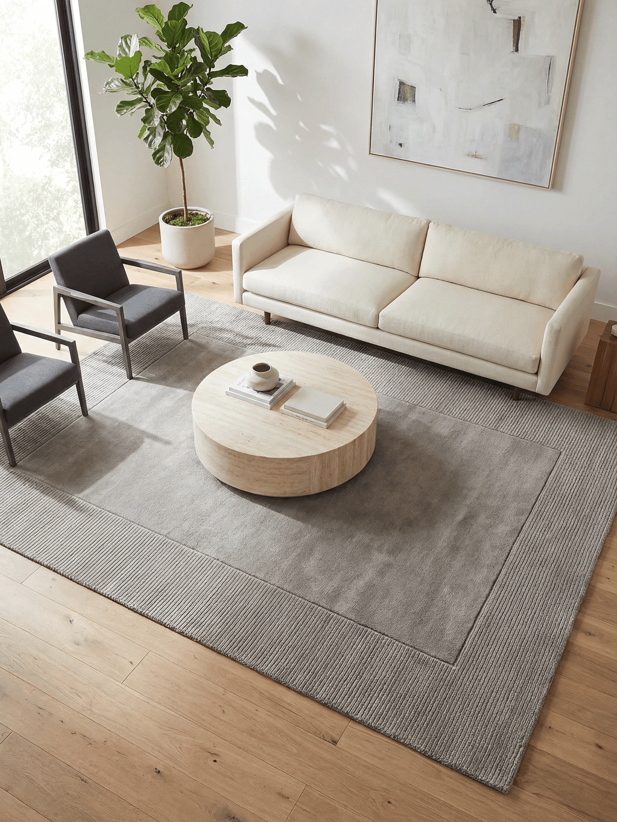 Esme Wool Silver Rug 200 x 290cm - Esselle Home