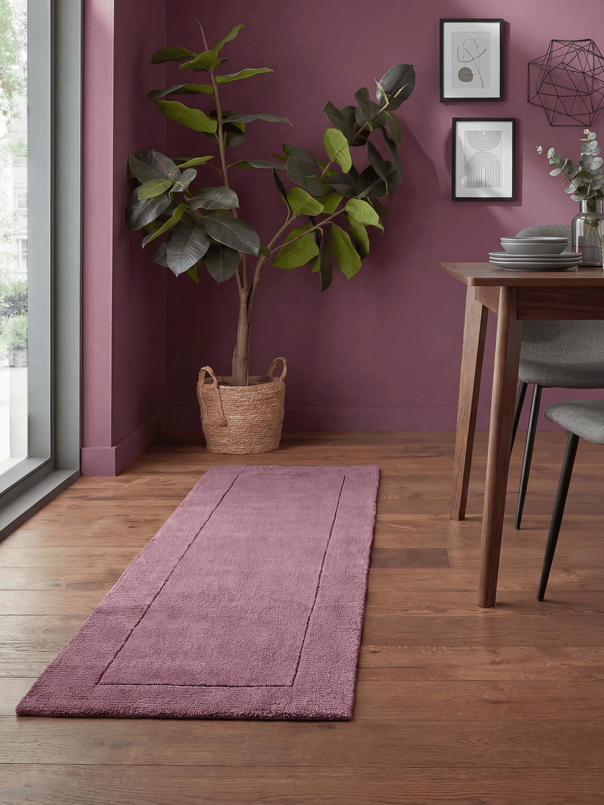 Esme Wool Mauve Runner - Esselle Home