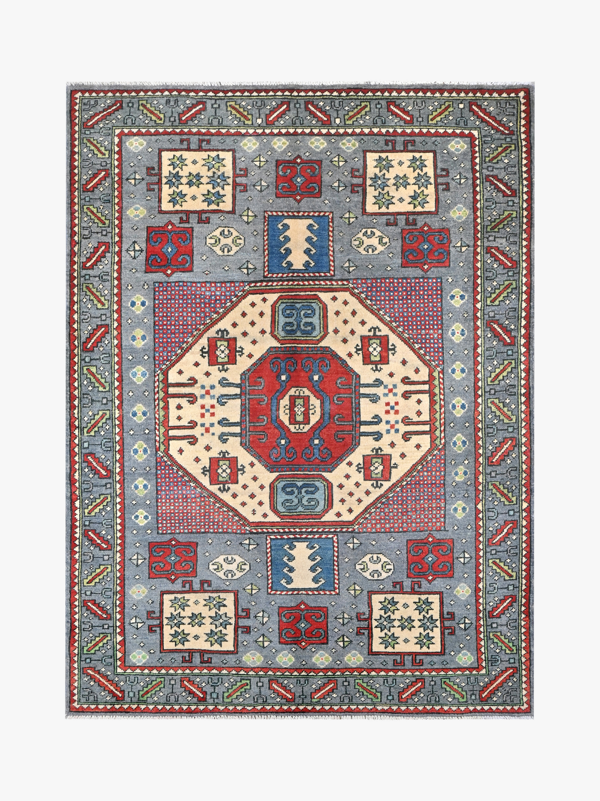 Kazak Grey Rug 1.65m x 1.25m