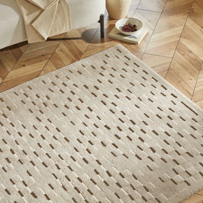 Priory Rectangle Taupe Squares