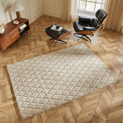 Priory Rectangle Taupe Diamonds