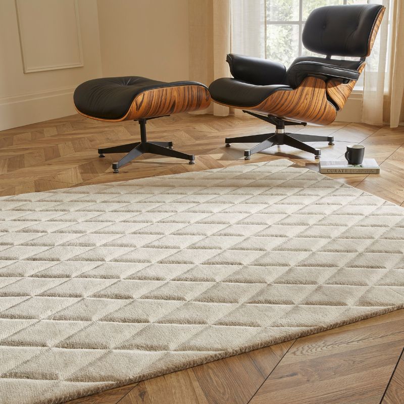 Priory Rectangle Taupe Diamonds
