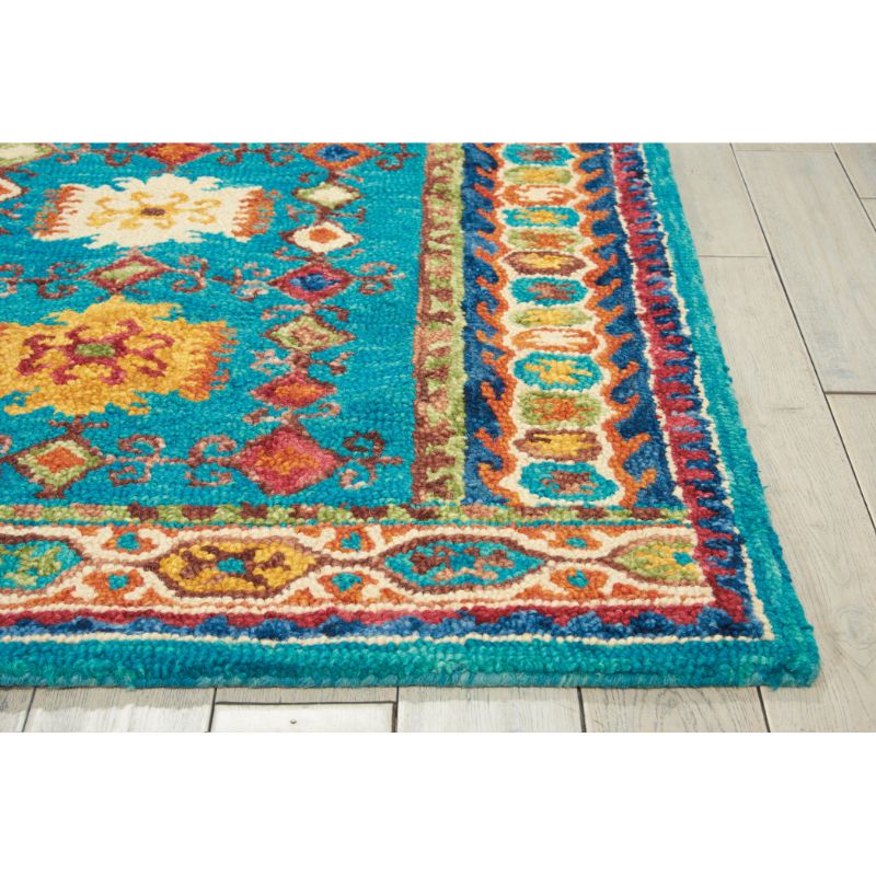 Vibrant Rectangle Teal Traditional