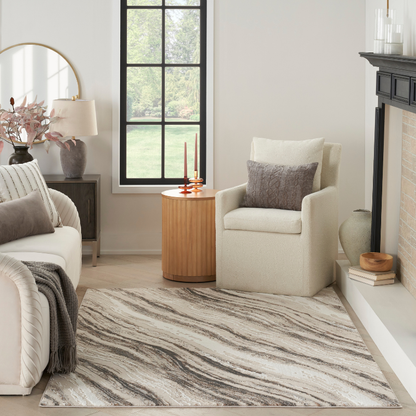 Sustainable Trends Rectangle Beige Grey Swirls