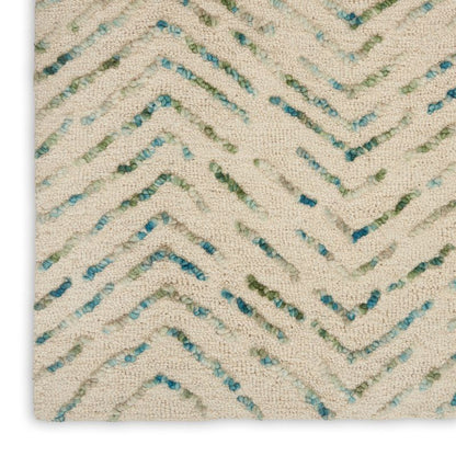 Colorado Rectangle Ivory and Green