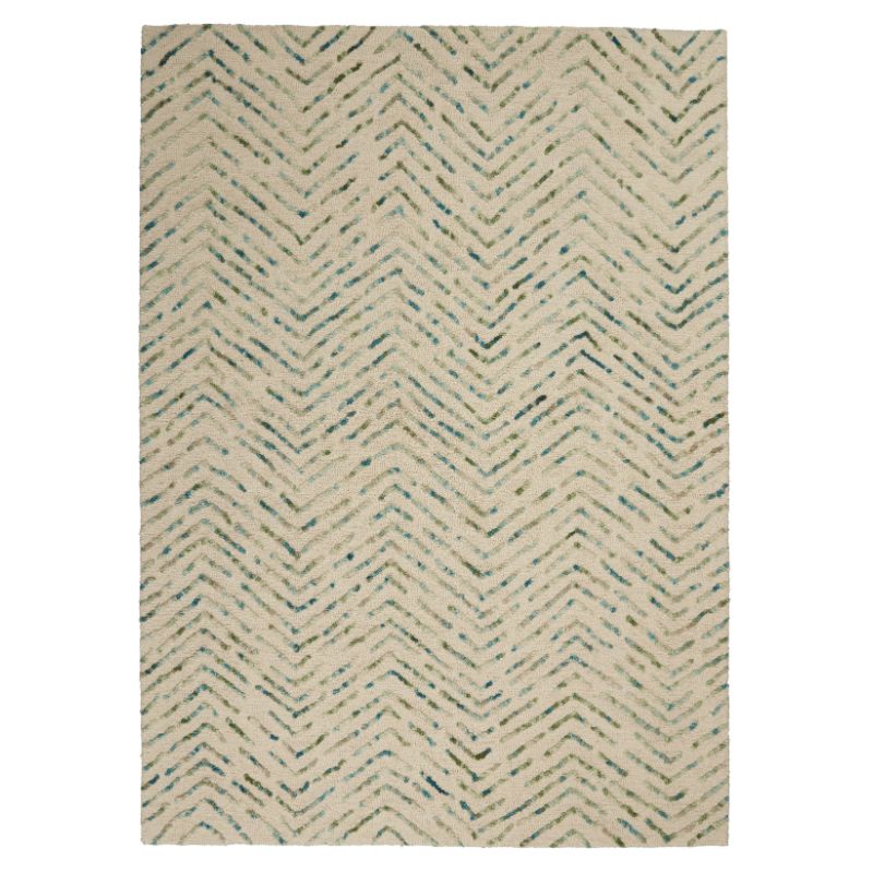 Colorado Rectangle Ivory and Green