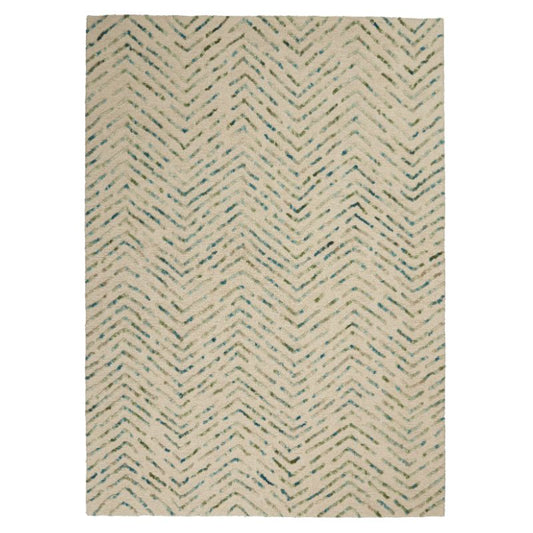 Colorado Rectangle Ivory and Green