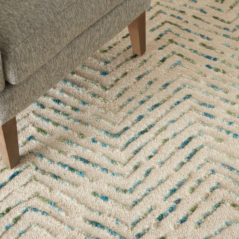 Colorado Rectangle Ivory and Green
