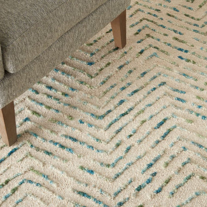 Colorado Rectangle Ivory and Green