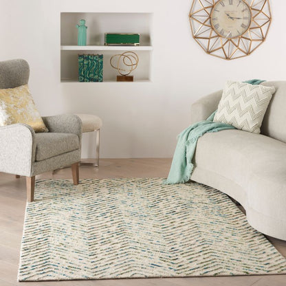 Colorado Rectangle Ivory and Green