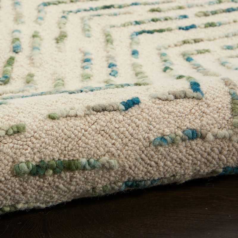 Colorado Rectangle Ivory and Green