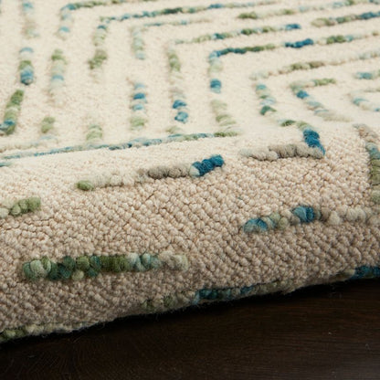 Colorado Rectangle Ivory and Green