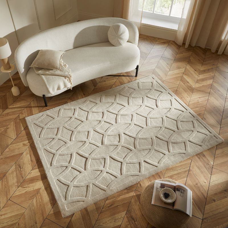 Priory Rectangle Taupe Circles
